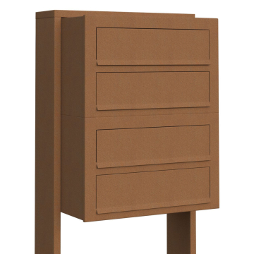 Brievenbus unit Cube for Four in Okerbruin
