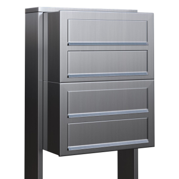 Brievenbus unit Cube for Four in RVS