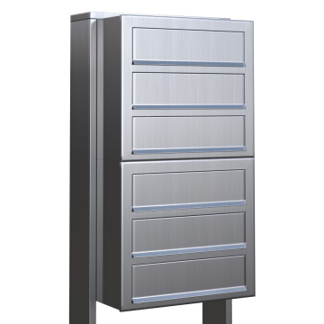 Brievenbus unit Cube for Six in RVS