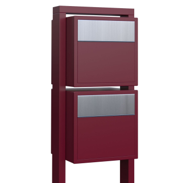 Brievenbus unit Soprano for Two in Rood met RVS inwerpklep