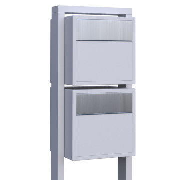 Brievenbus unit Soprano for Two in Wit met RVS inwerpklep