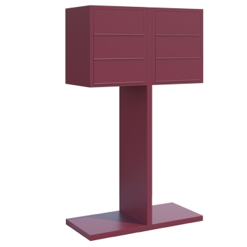 Postkastsyteem Hermes Dubbel voor zes Rood