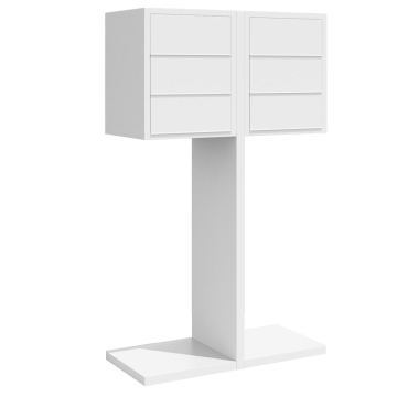 Postkastsyteem Hermes Dubbel voor zes Wit