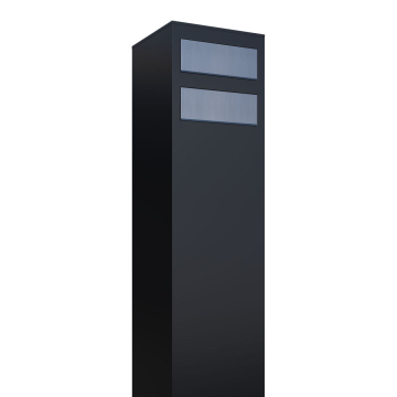 Brievenbus unit Monolith for Two in Zwart met RVS inwerpklep