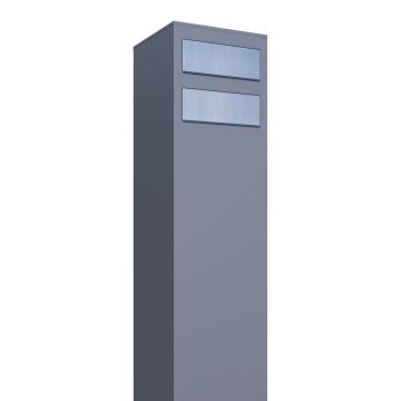 Brievenbus unit Monolith for Two in Grijs Metallic met RVS inwerpklep