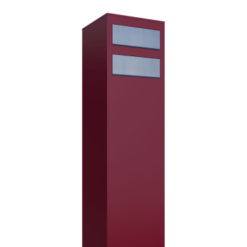 Brievenbus unit Monolith for Two in Rood met RVS inwerpklep