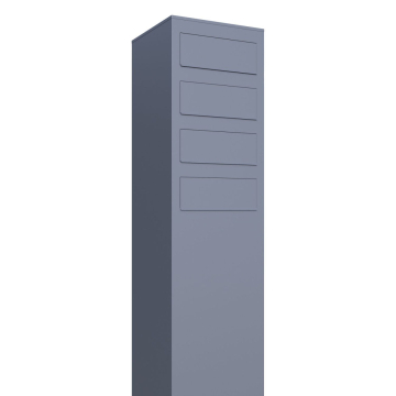 Brievenbus unit Monolith for Four in Grijs Metallic