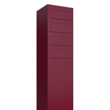 Brievenbus unit Monolith for Four in Rood