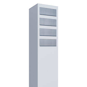 Brievenbus unit Monolith for Four in Wit met RVS inwerpklep