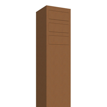 Brievenbus unit Monolith for Three in Okerbruin