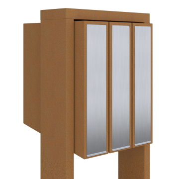 Brievenbus unit Flag for Three in Okerbruin met RVS inwerpklep