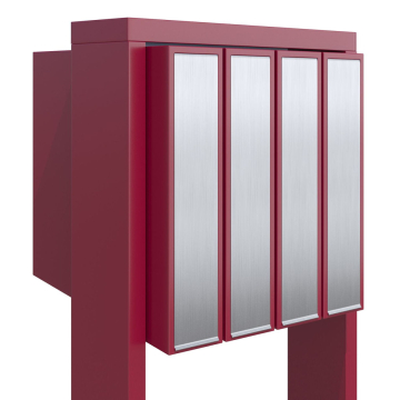 Brievenbus unit Flag for Four in Rood met RVS inwerpklep