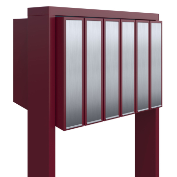 Brievenbus unit Flag for Six in Rood met RVS inwerpklep
