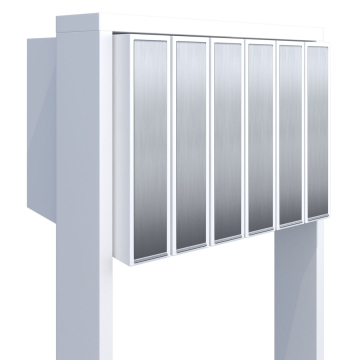 Brievenbus unit Flag for Six in Wit met RVS inwerpklep