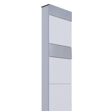 Brievenbus unit The Box for Two in Wit met RVS inwerpklep