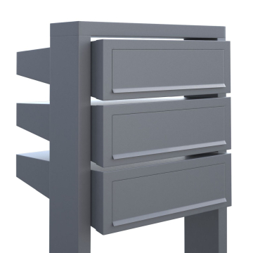 Brievenbus unit Stairs for Three in Grijs Metallic