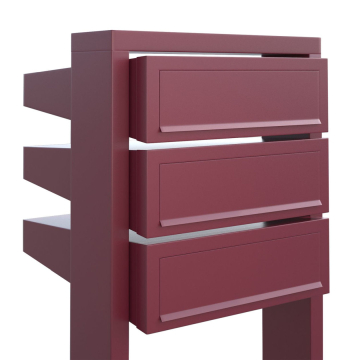 Brievenbus unit Stairs for Three in Rood