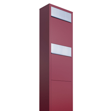 Brievenbus unit Big Box for Two in Rood met RVS inwerpklep
