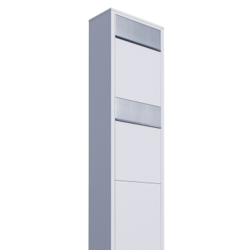 Brievenbus unit Big Box for Two in Wit met RVS inwerpklep
