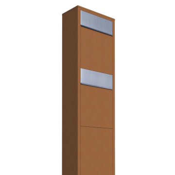 Brievenbus unit Big Box for Two in Okerbruin met RVS inwerpklep