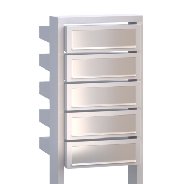 Brievenbus unit Stairs for Five in Wit met RVS inwerpklep