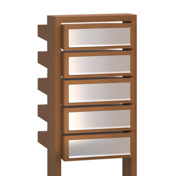 Brievenbus unit Stairs for Five in Okerbruin met RVS inwerpklep