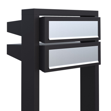 Brievenbus unit Stairs for Two in Zwart met RVS inwerpklep