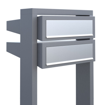 Brievenbus unit Stairs for Two in Grijs Metallic met RVS inwerpklep