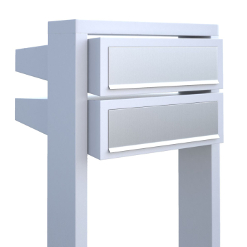 Brievenbus unit Stairs for Two in Wit met RVS inwerpklep