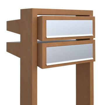 Brievenbus unit Stairs for Two in Okerbruin met RVS inwerpklep