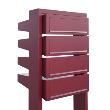Brievenbus unit Stairs for Four in Rood