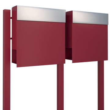 Brievenbus unit Manhattan for Two in Rood met RVS inwerpklep