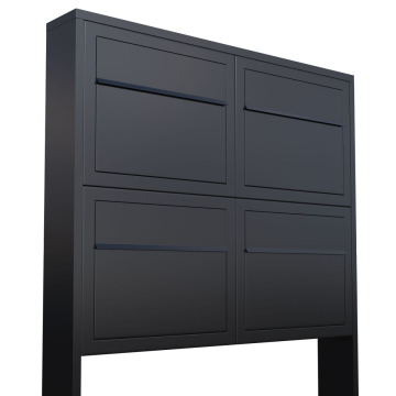 Brievenbus unit Elegance for Four in Zwart