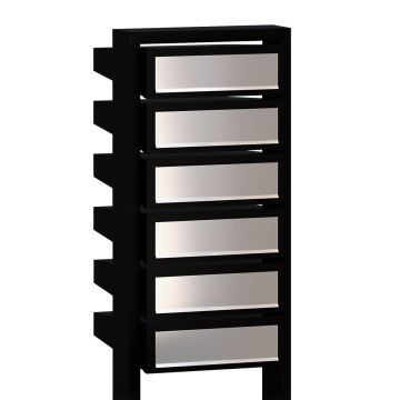 Brievenbus unit Stairs for Six in Zwart met RVS inwerpklep