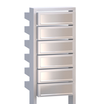 Brievenbus unit Stairs for Six in Wit met RVS inwerpklep