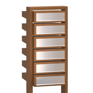 Brievenbus unit Stairs for Six in Okerbruin met RVS inwerpklep