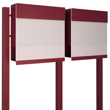 Brievenbus unit Manhattan Special White for Two in Rood