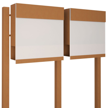 Brievenbus unit Manhattan Special White for Two in Okerbruin