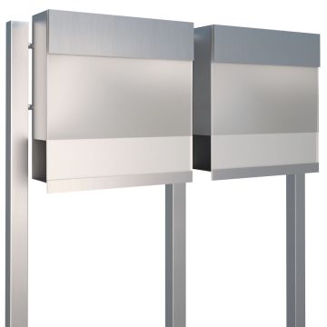Brievenbus unit Manhattan Special White for Two in RVS