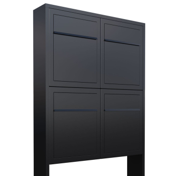 Brievenbus unit Base for Four in Zwart