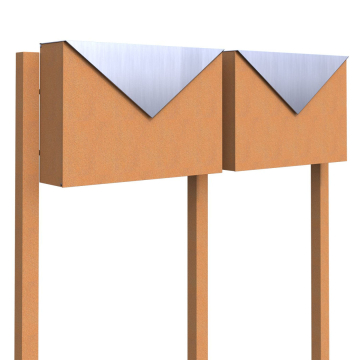 Brievenbus unit Letter for Two in Okerbruin met RVS inwerpklep