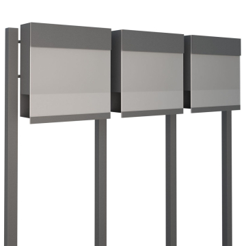 Brievenbus unit Manhattan Special White for Three in Grijs Metallic