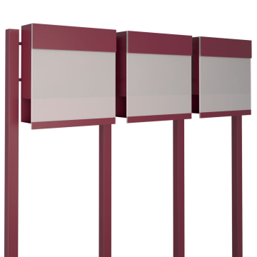 Brievenbus unit Manhattan Special White for Three in Rood