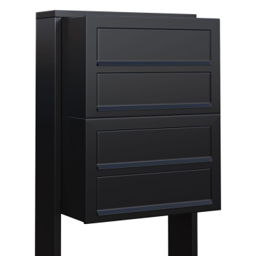 Brievenbus unit Cube for Four in Zwart