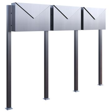 Brievenbus unit Letter for Three in RVS