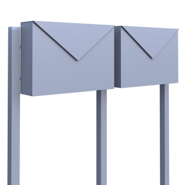 Brievenbus unit Letter for Two in Grijs Metallic