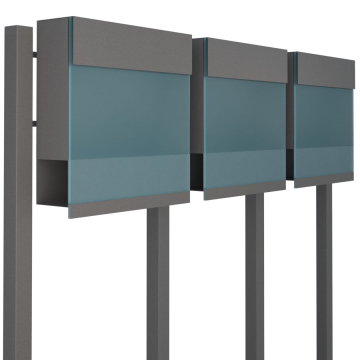 Brievenbus unit Manhattan Special Blue for Three in Grijs Metallic