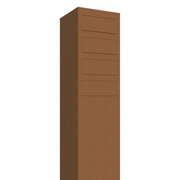 Brievenbus unit Monolith for Four in Okerbruin