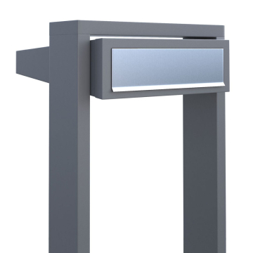 Vrijstaande brievenbus Stairs in Grijs Metallic met RVS inwerpklep