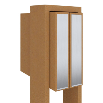 Brievenbus unit Flag for Two in Okerbruin met RVS inwerpklep